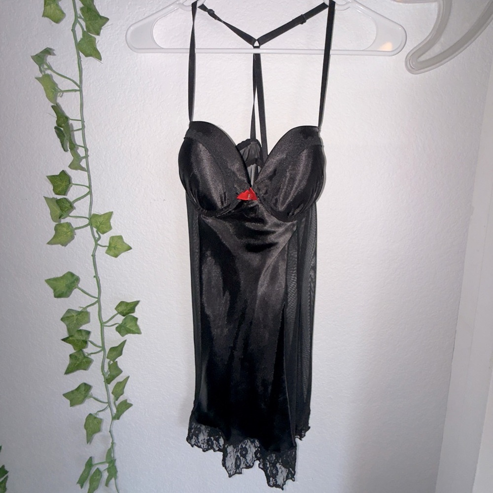 APT Intimates Black Satin Lingerie – Size M